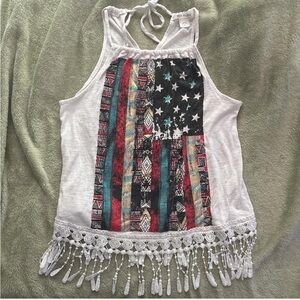 Multicolor Bohemian American Flag Tank Top